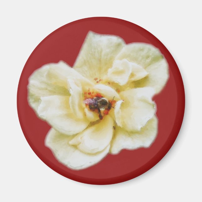 Rose and Bee Magnet (Front)