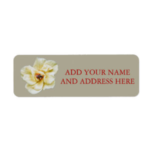 Rose and Bee Return Address Label