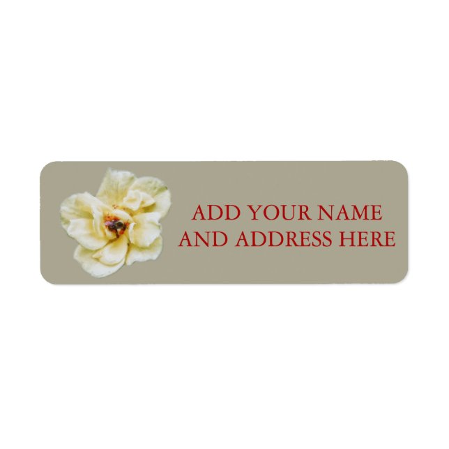 Rose and Bee Return Address Label (Front)