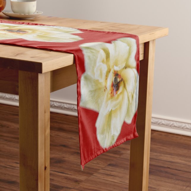 Rose and Bee Short Table Runner (In Situ)