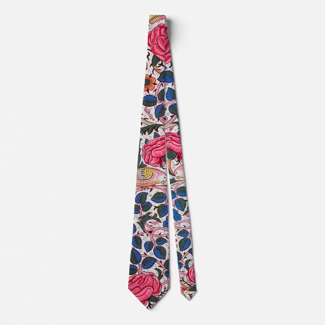 Rose and Bird, William Morris Tie (Front)