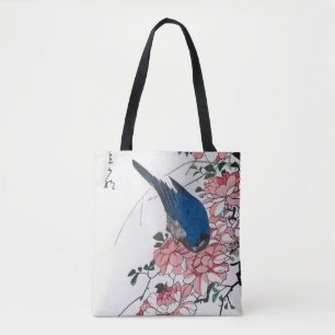 Rose and Blue Bird, Hiroshige, Ukiyo-e Tote Bag