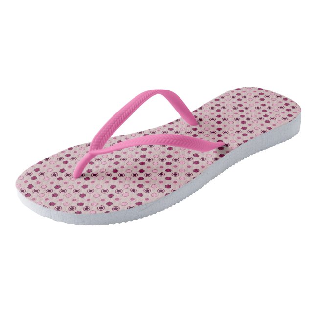 Rose and Burgundy Dots Thongs (Angled)