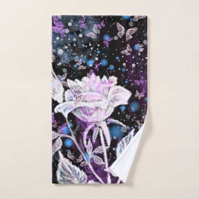 Rose and Butterflies Bath Towels (Hand Towel)