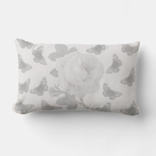 Rose and Butterflies Lumbar Cushion