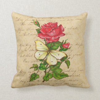 Rose and Butterfly Cushion