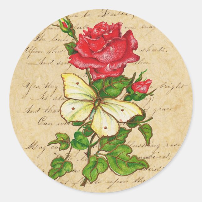 Rose and Butterfly Stickers (Front)