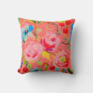 Rose and Cherry Blush Customisable Cushion