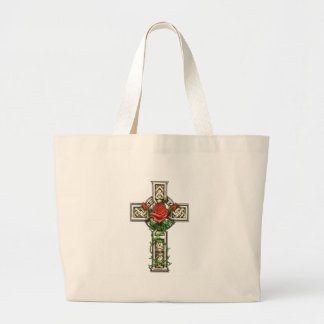 Rose and Cross Large Tote Bag