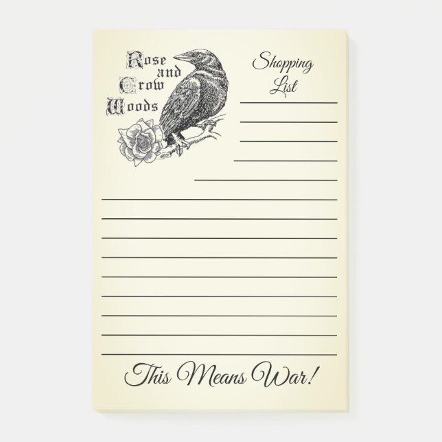 Rose and Crow Woods Post-It Notes (Front)