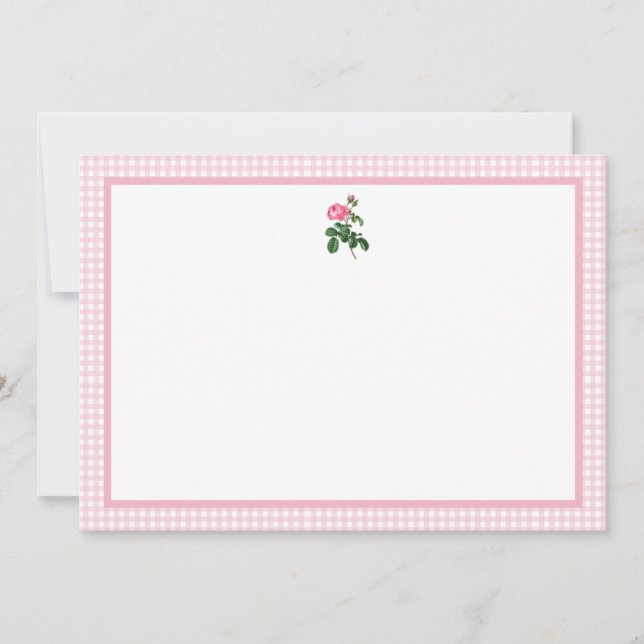 Rose and Gingham Invitation (Front)