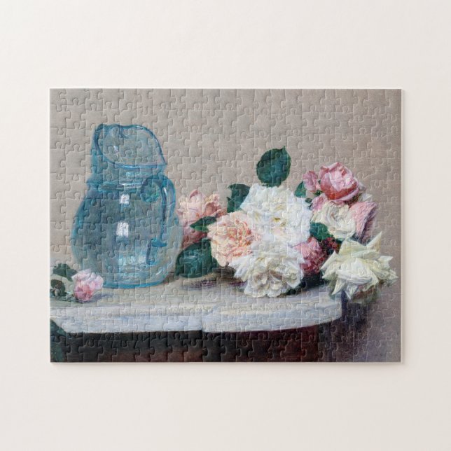 Rose and Glass Jug, Henri Fantin-Latour Jigsaw Puzzle (Horizontal)
