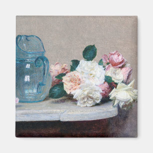 Rose and Glass Jug, Henri Fantin-Latour Magnet