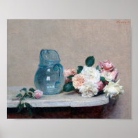 Rose and Glass Jug, Henri Fantin-Latour