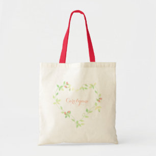 Rose and Ivy Heart Frame Tote Bag