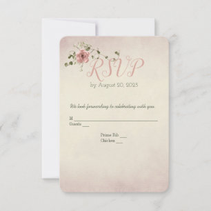 Rose and Ivy wedding RSVP Card