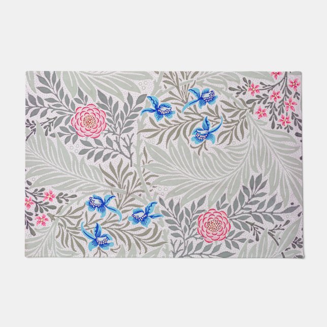 Rose and Larkspur, William Morris Doormat (Front)