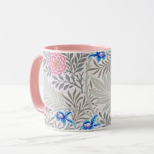 Rose and Larkspur, William Morris Mug (Front Left)
