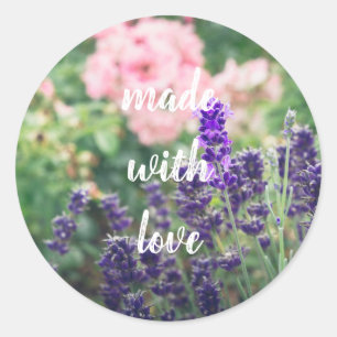 Rose and lavender blossom from Provence garden Classic Round Sticker