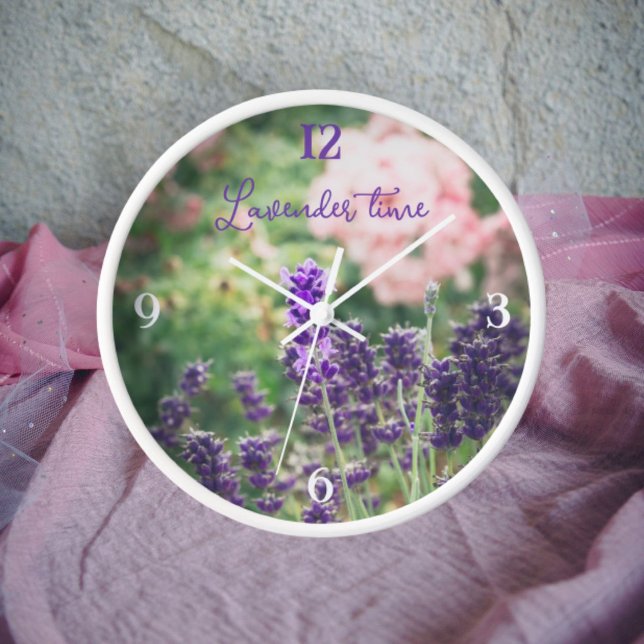 Rose and lavender blossom from Provence garden  Clock (Creator Uploaded)