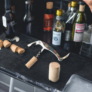 Rose and Leaves Pattern Corkscrew