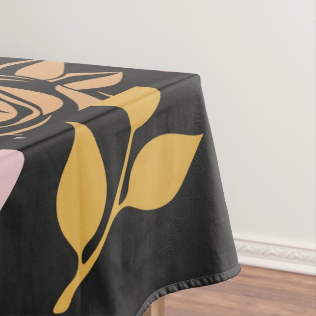 Rose and Leaves Pattern Tablecloth (In Situ)