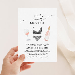 Rosé and Lingerie Bridal Shower Invitation