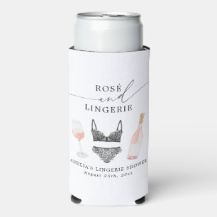 Rosé and Lingerie Bridal Shower Seltzer Can Cooler