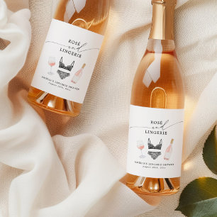 Rosé and Lingerie Bridal Shower Wine Label