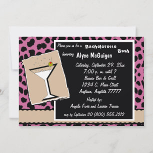 Rose And Milk Chocolate Leopard Party Invitation