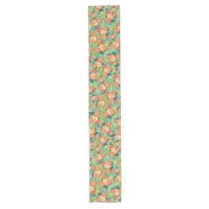 Rose and Mum on Robin's Egg Blue Table Runner