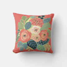 Rose and Mum Pillow-Dusty Rose