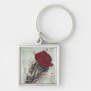 <Rose and Music> by Kim Koza 2 Key Ring