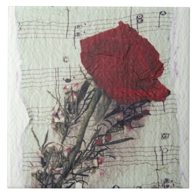 <Rose and Music> by Kim Koza 2 Tile (Front)