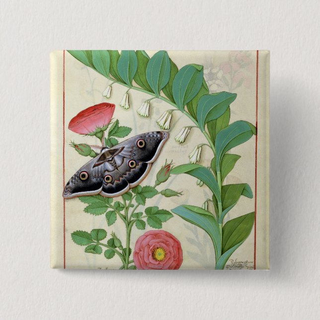 Rose and Polygonatum 15 Cm Square Badge (Front)