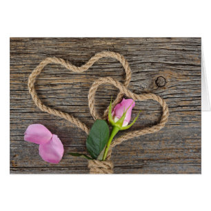 Rose and Rope Anniversary Hearts