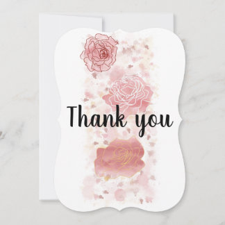 Rose and Rosé Thank You Card