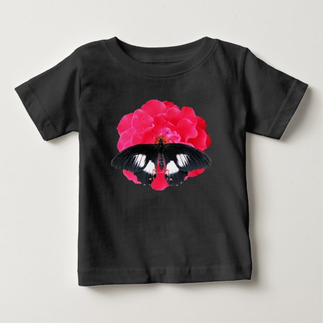 Rose and Swallowtail Baby T-Shirt (Front)