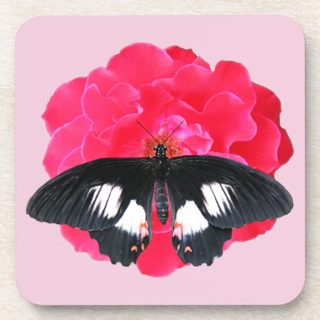 Rose and Swallowtail Coaster (Front)