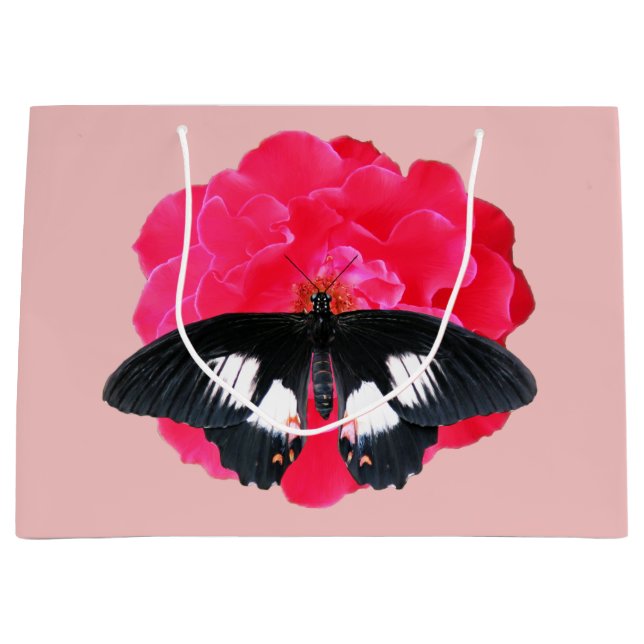 Rose and Swallowtail Large Gift Bag (Front)