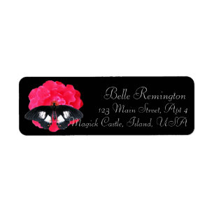Rose and Swallowtail Return Address Label