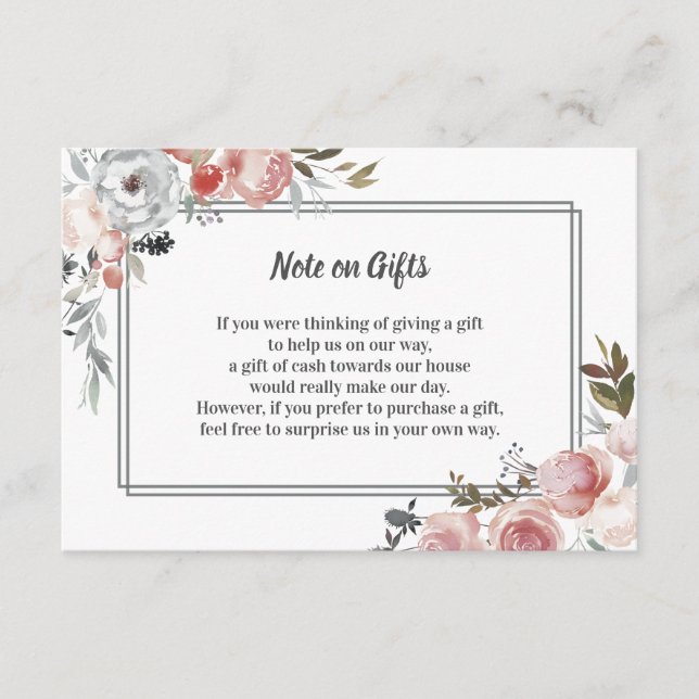 Rose and Thistle Watercolor Floral Gift Guide Card (Front)
