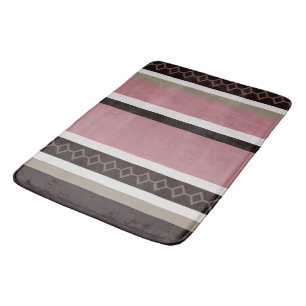 Rose and Wood Stripes Bath Mat