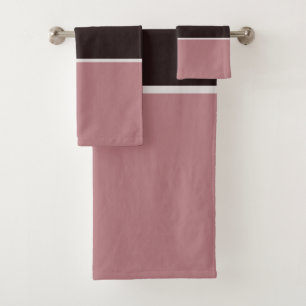 Rose and Wood Stripes Bath Towel Set