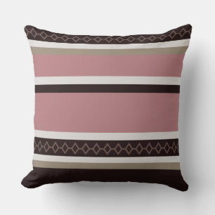 Rose and Wood Stripes Cushion