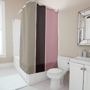 Rose and Wood Stripes Shower Curtain