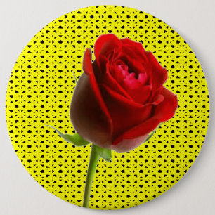 Rose and Yellow 6 Cm Round Badge