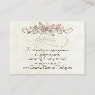 Rose Arc Border, QR Code - Cream Enclosure Card