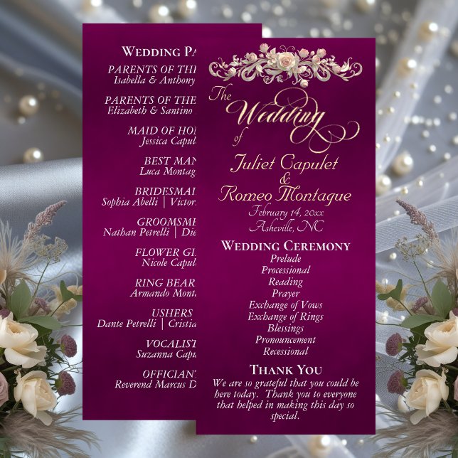 Rose Arc - Plum Wedding Program (Creator Uploaded)