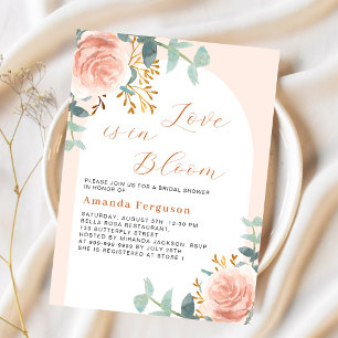 Rose arch Love in Bloom Bridal Shower invitation